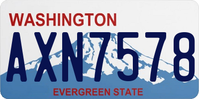 WA license plate AXN7578