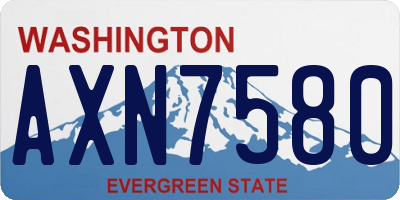 WA license plate AXN7580