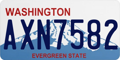 WA license plate AXN7582