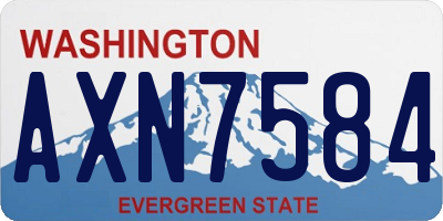 WA license plate AXN7584
