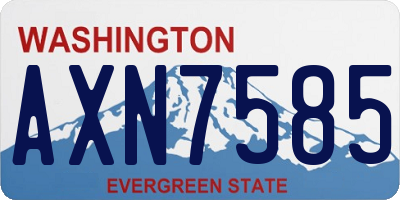 WA license plate AXN7585