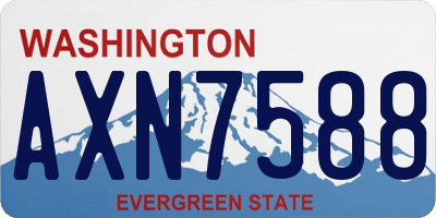 WA license plate AXN7588