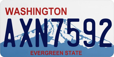 WA license plate AXN7592
