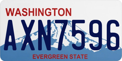 WA license plate AXN7596