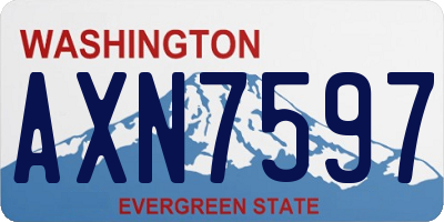 WA license plate AXN7597