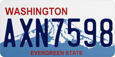 WA license plate AXN7598