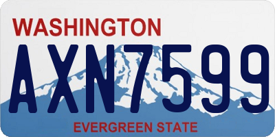 WA license plate AXN7599