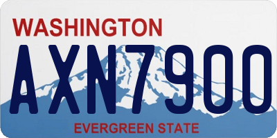 WA license plate AXN7900
