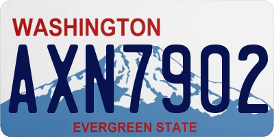 WA license plate AXN7902