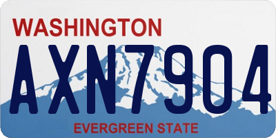 WA license plate AXN7904