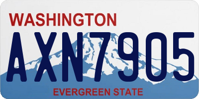 WA license plate AXN7905