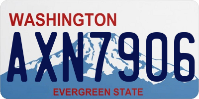 WA license plate AXN7906