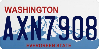 WA license plate AXN7908