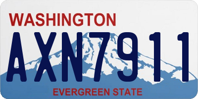 WA license plate AXN7911