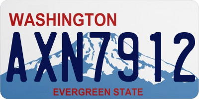 WA license plate AXN7912