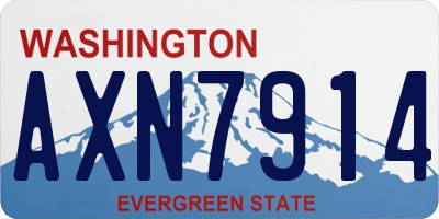 WA license plate AXN7914