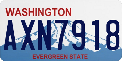 WA license plate AXN7918