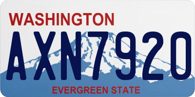 WA license plate AXN7920
