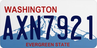 WA license plate AXN7921
