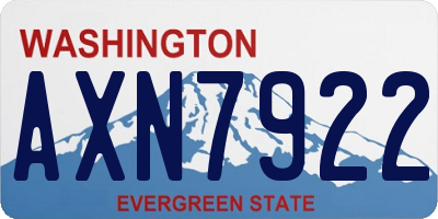 WA license plate AXN7922