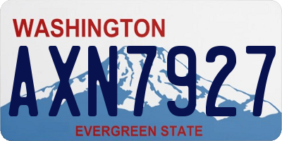 WA license plate AXN7927