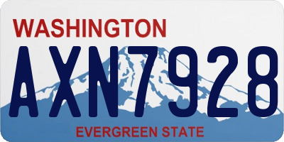 WA license plate AXN7928