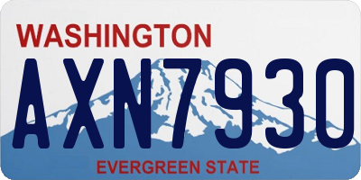 WA license plate AXN7930