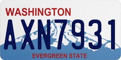 WA license plate AXN7931