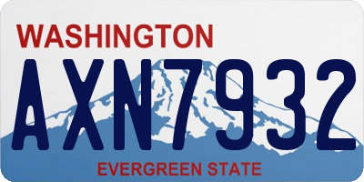 WA license plate AXN7932