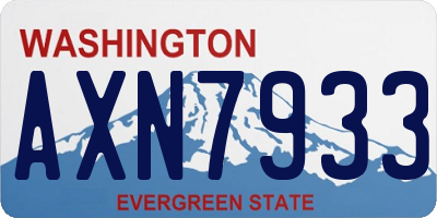 WA license plate AXN7933