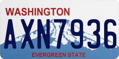 WA license plate AXN7936