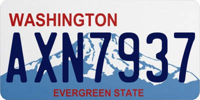 WA license plate AXN7937