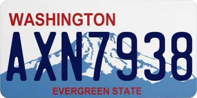 WA license plate AXN7938