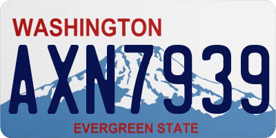 WA license plate AXN7939