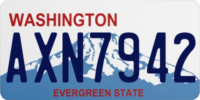 WA license plate AXN7942