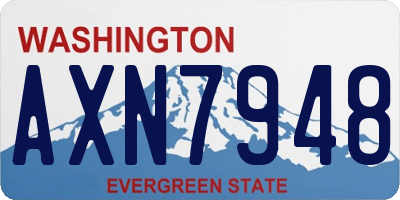 WA license plate AXN7948