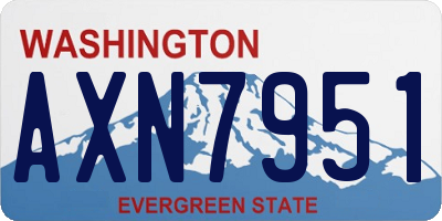 WA license plate AXN7951