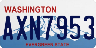 WA license plate AXN7953