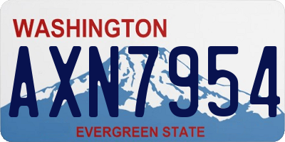 WA license plate AXN7954