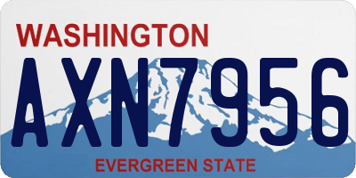 WA license plate AXN7956