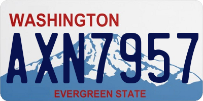 WA license plate AXN7957