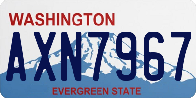WA license plate AXN7967