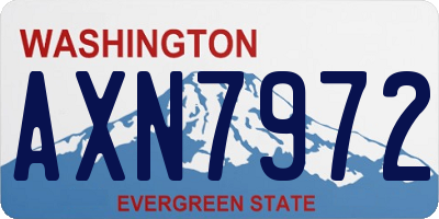 WA license plate AXN7972