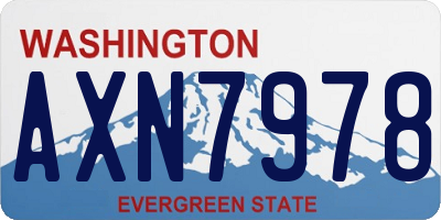WA license plate AXN7978