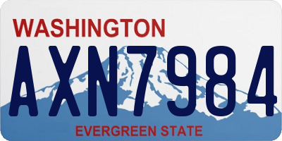 WA license plate AXN7984