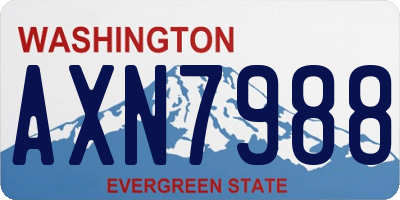 WA license plate AXN7988