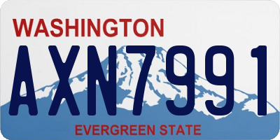 WA license plate AXN7991