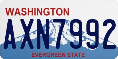 WA license plate AXN7992