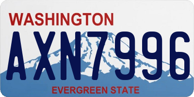 WA license plate AXN7996