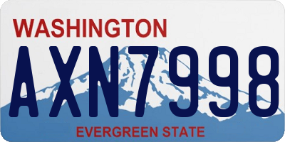 WA license plate AXN7998